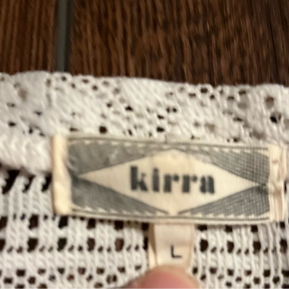 EUC kirra lace short sleeve ivory top. Size Large. - Picture 2 of 7